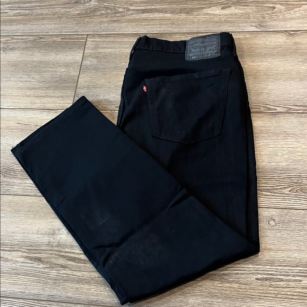 Levi's Black Slim Straight Jeans with Red Tab